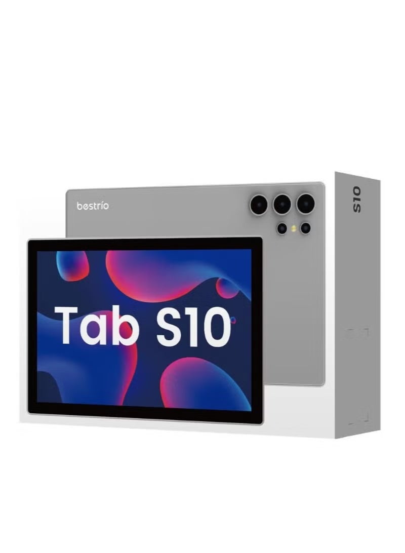 BESTRIO Tab S10 Tablet PC – 10.1" HD Display, Octa-Core Processor, 5G Connectivity, 6GB RAM, 128GB Storage, Android 13, Dual SIM – Includes Keyboard, Mouse, Stylus & Case – Grey/Blue - Image 1